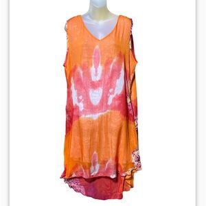 XL Swimsuit cover up bright colored sheer beach wear resort mode